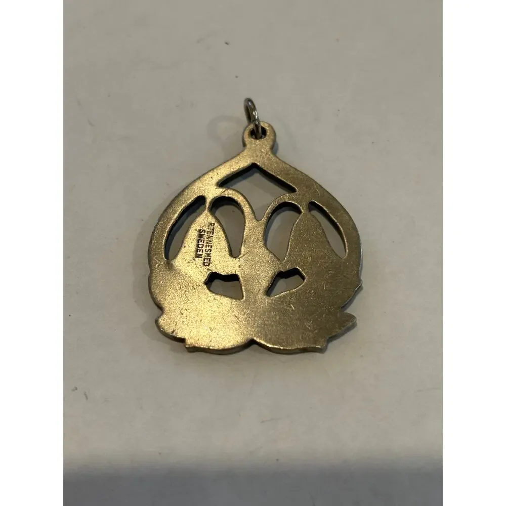 Vintage R. Tennesmed Sweden Pewter Floral Pendant - Picture 2 of 2